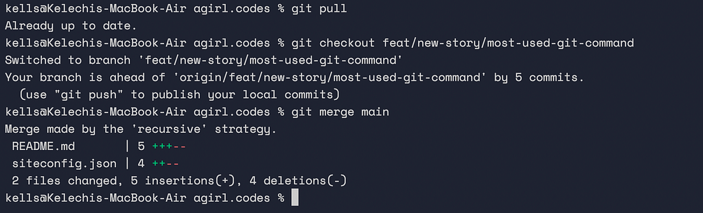 git merge feature