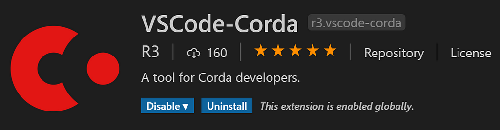 VSCode-Corda Marketplace listing