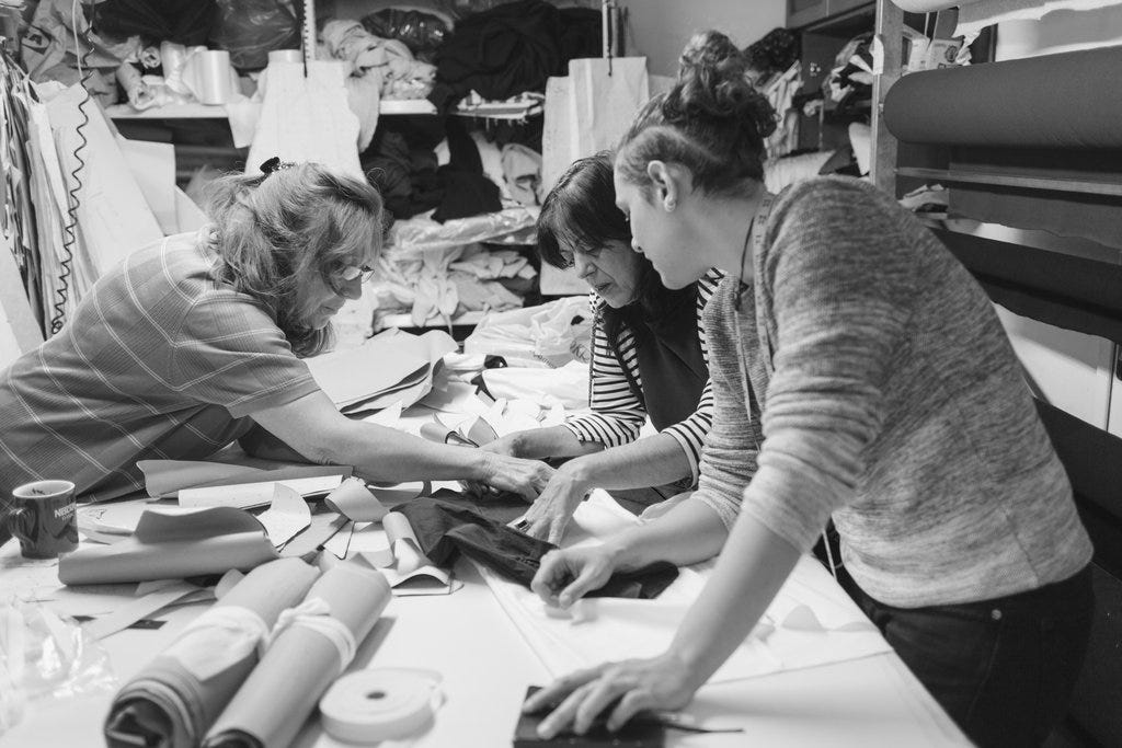 Fashion Designer Dorina with her team developing new gender neutral clothes