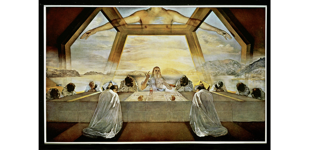 A painting of Salvador Dalí, The Sacrament of the Last Supper, 1955