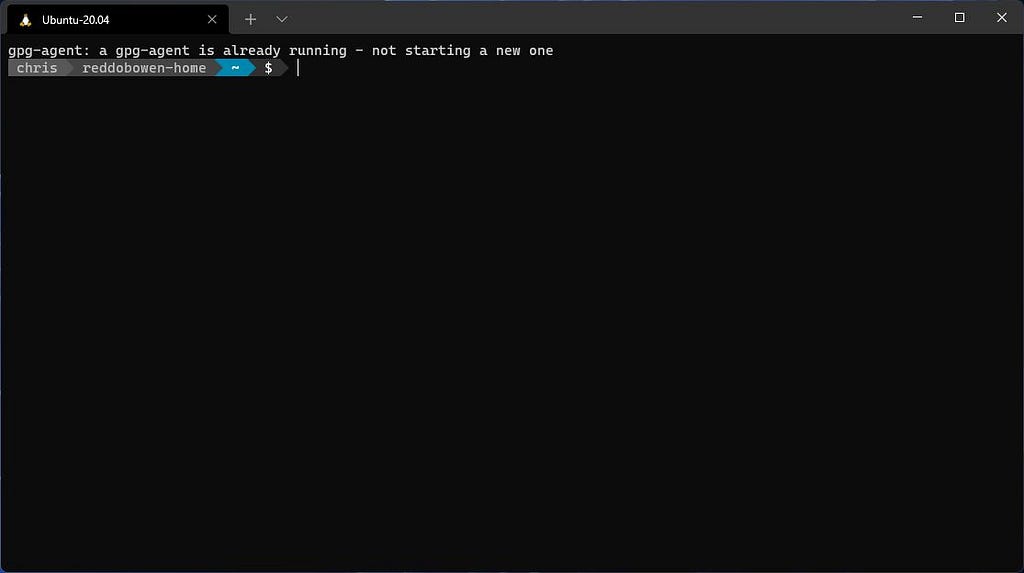 Environment setup after removing the echo ‘Checkpoint’ statements, relaunching the Windows Terminal to give the final result with ohmyposh