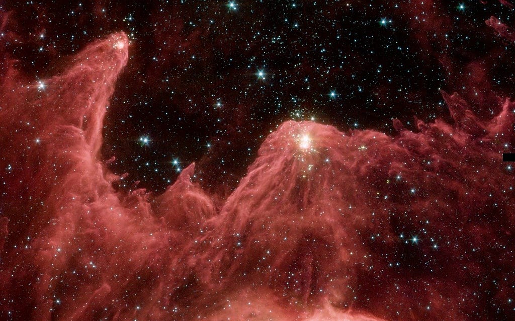 Image of the Mountains of Creation from the NASA’s Spitzer Space Telescope