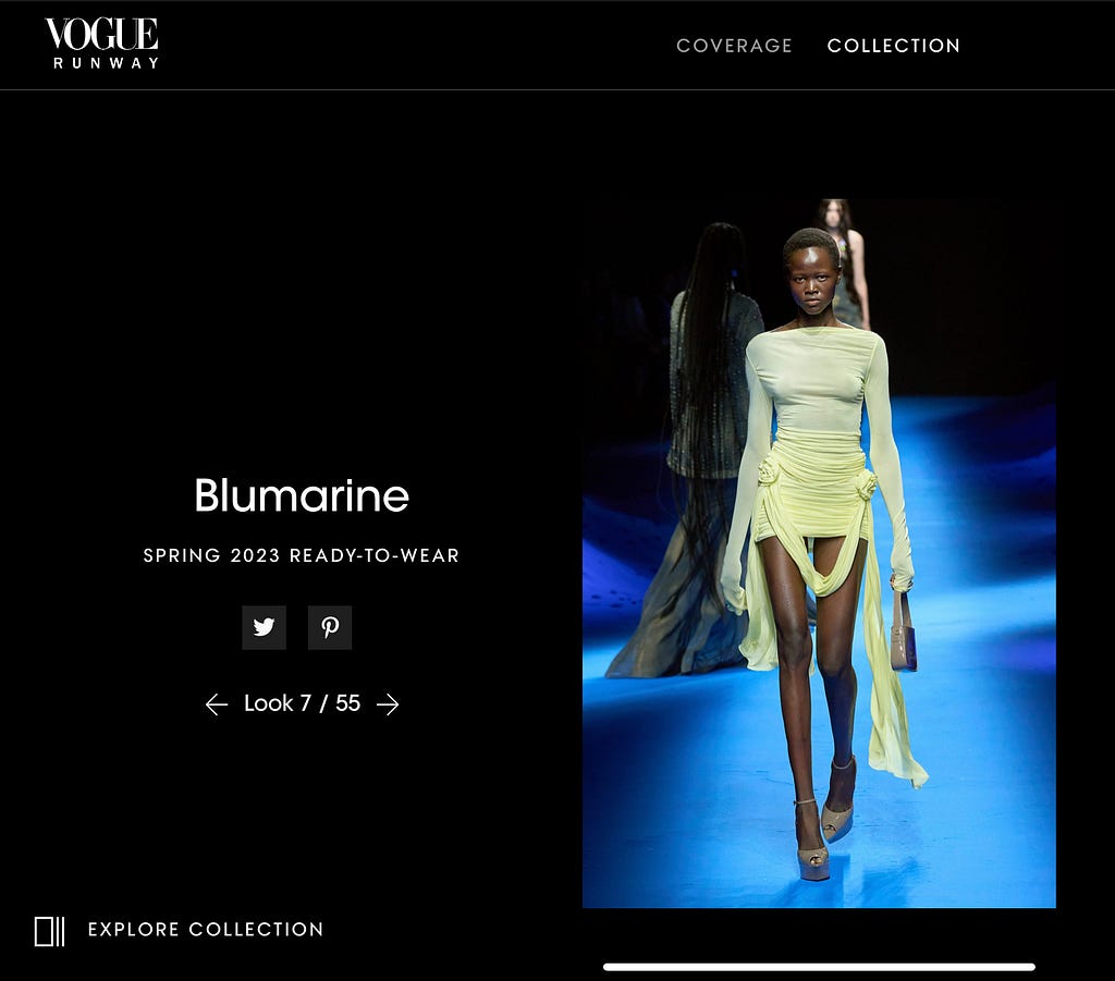 Blumarine Ready-to-Wear spring 2023 collection neon yellow mini dress