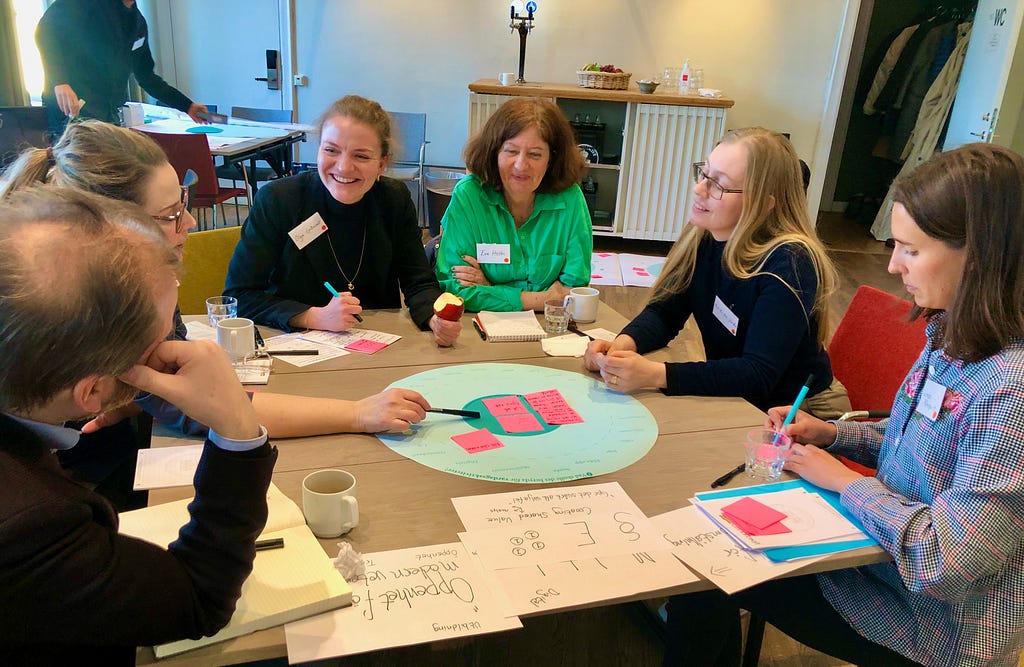 Figure 1. Workshop group imagining the mature condition of a seed (Step 2).