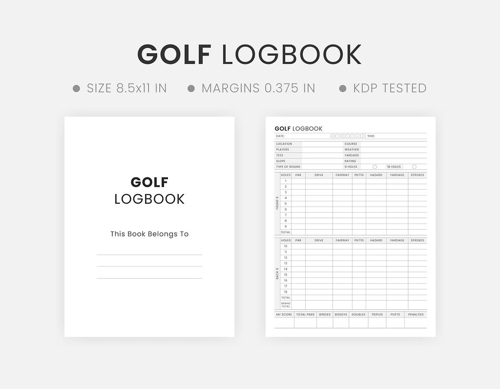 Golf log book template