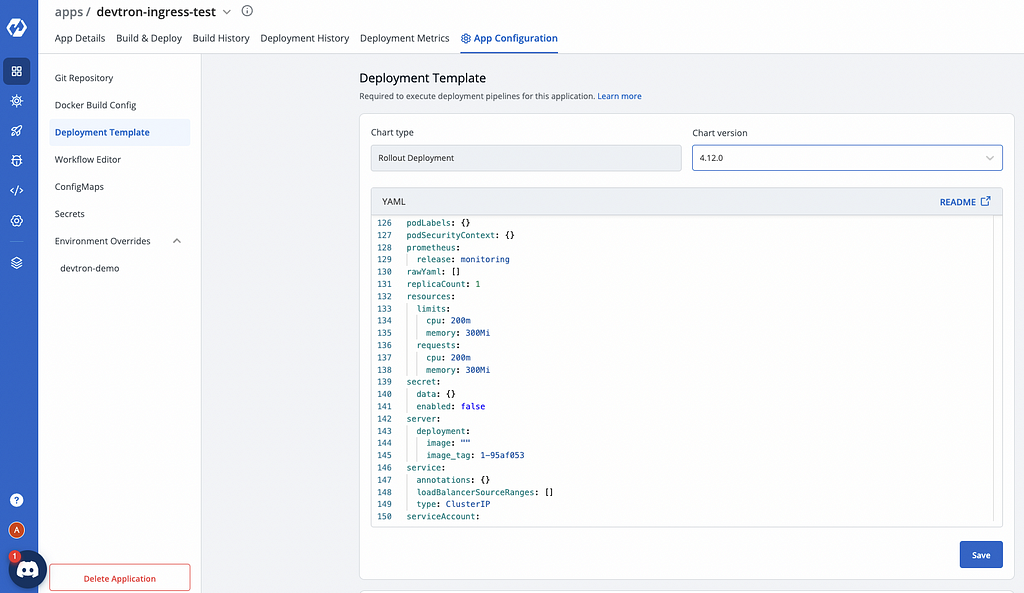 Devtron: Web application deployment, Ingress Controller, Helm Charts