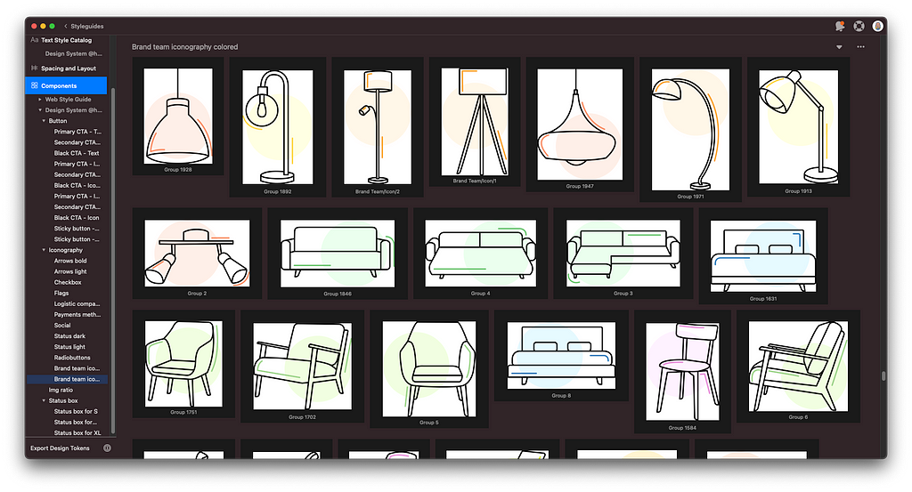 Part of iconography of home24 Design System.