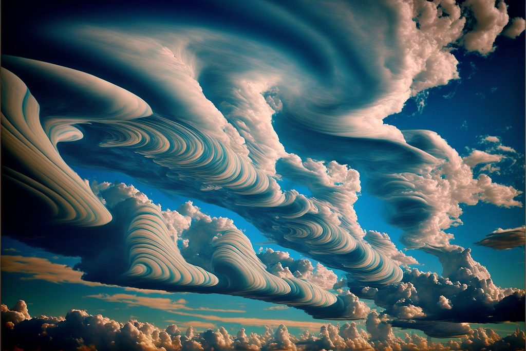 kelvin-helmholtz clouds, wave-like