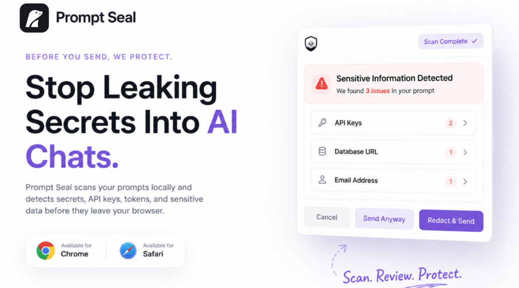 Stop Leaking Secrets Into ChatGPT: Free Browser Extension for Safer AI Prompts