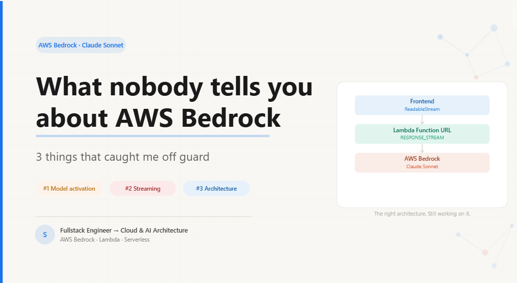 What nobody tells you about AWS Bedrock: 3 things that caught me off guard