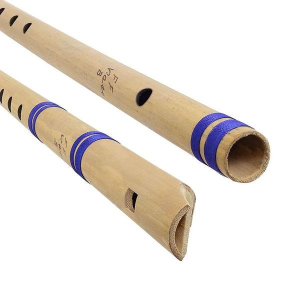 Musical flutes made entirely from bamboo