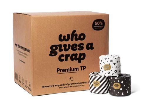 A bamboo toilet paper company called ‘Who gives a crap’