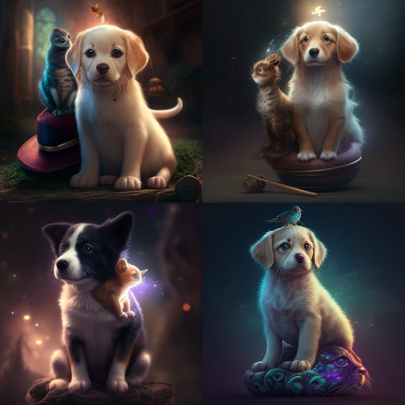 4 magical puppies