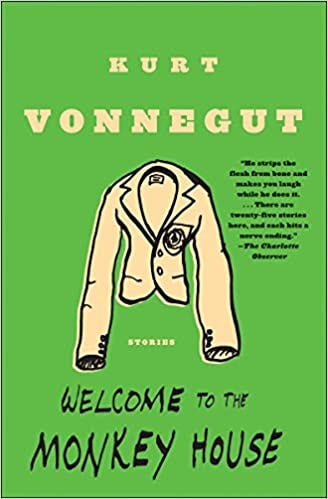 The book cover of Kurt Vonnegut’s book called “Welcome to Monkey House”