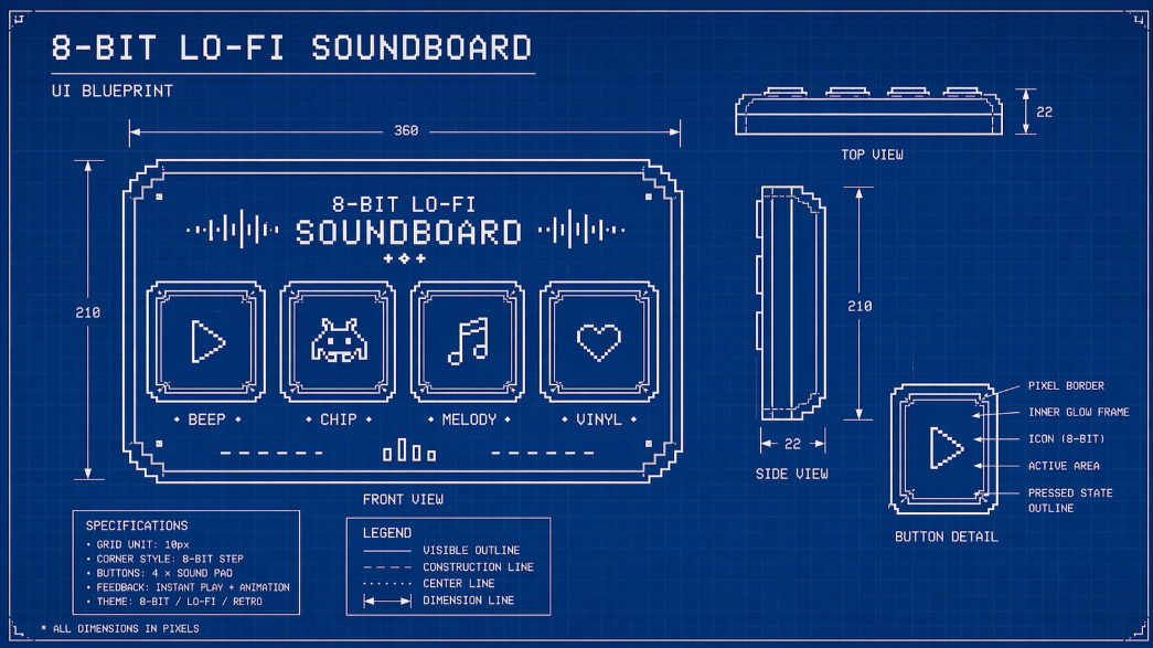 I Created a interactive “8-Bit Lo-Fi Soundboard” in VibeCodeArena