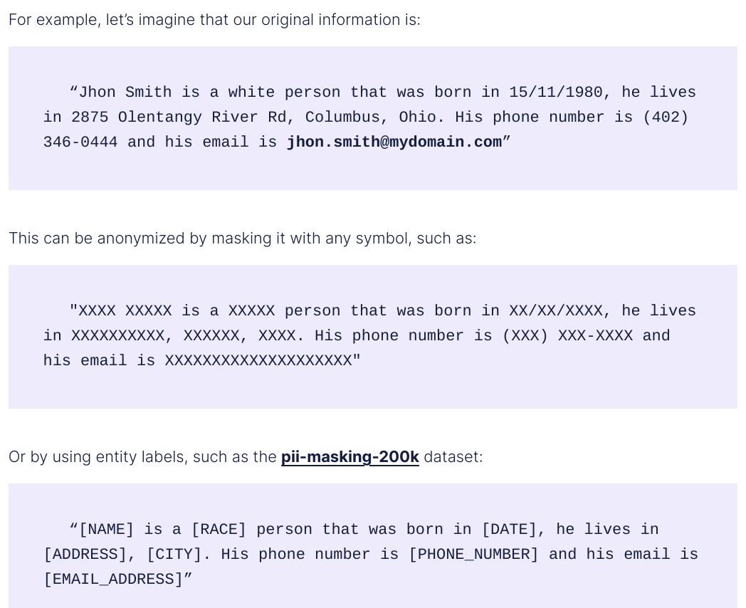 Sensitive info masking in the age of AI // semantic analysis