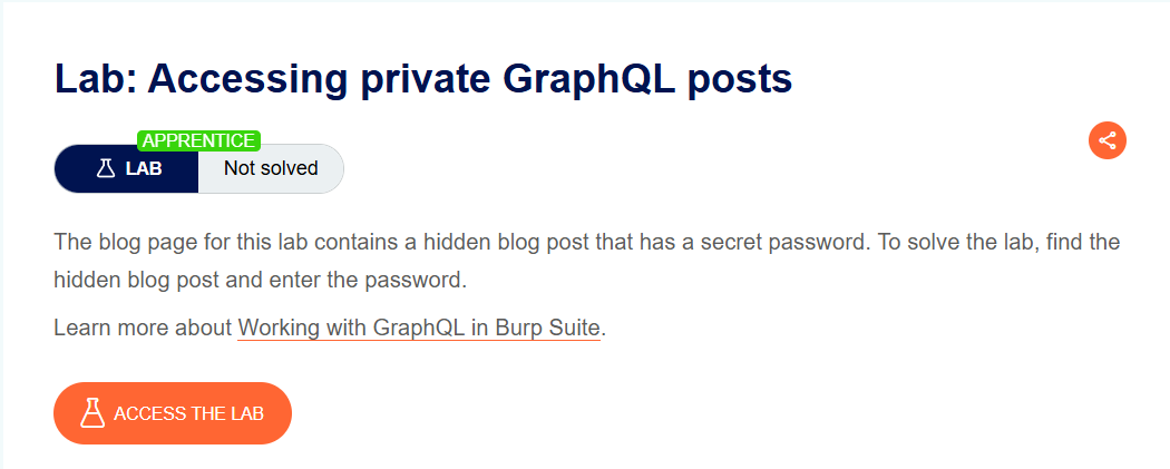 Write Up PortSwigger Lab : Accessing private GraphQL posts