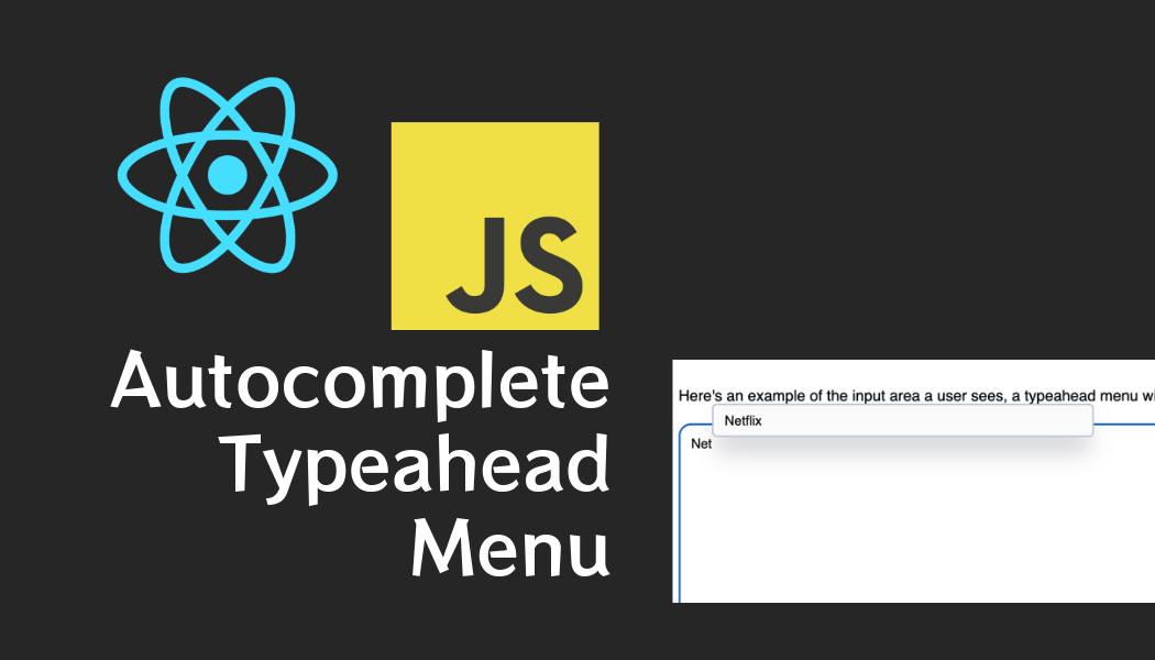 React Autocomplete Typeahead Menu