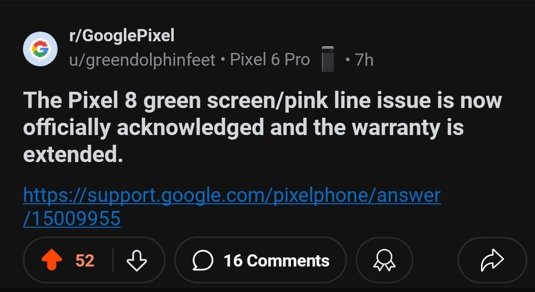 Extended Repair Program for Pixel 8