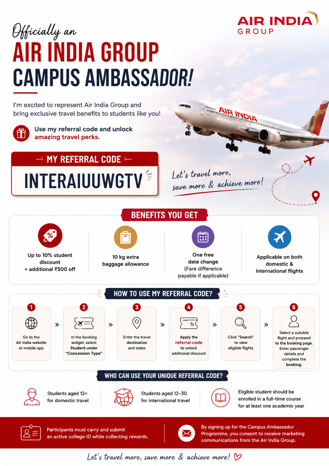 Air India Student Discount Code 2026: Get 10% Off + ?500 Extra (Referr Air India Student Discount Code 2026: Get 10% Off + ?500 Extra (Referr