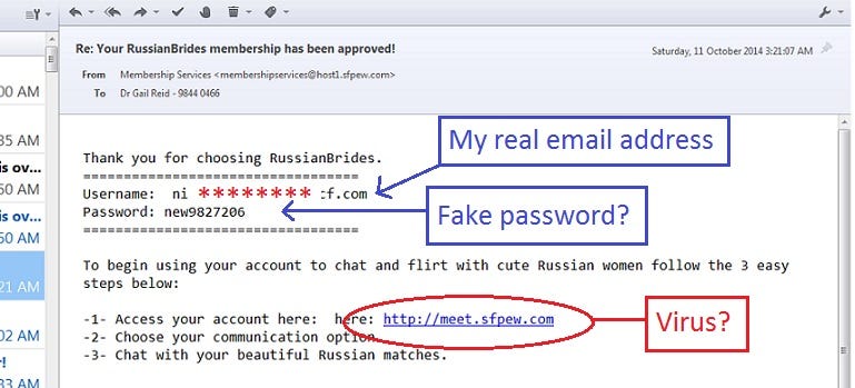 phishing russian brides