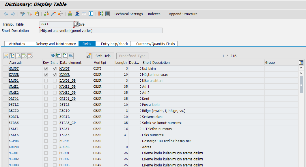 SAP-ABAP-3) Table, Data Element ve Domain