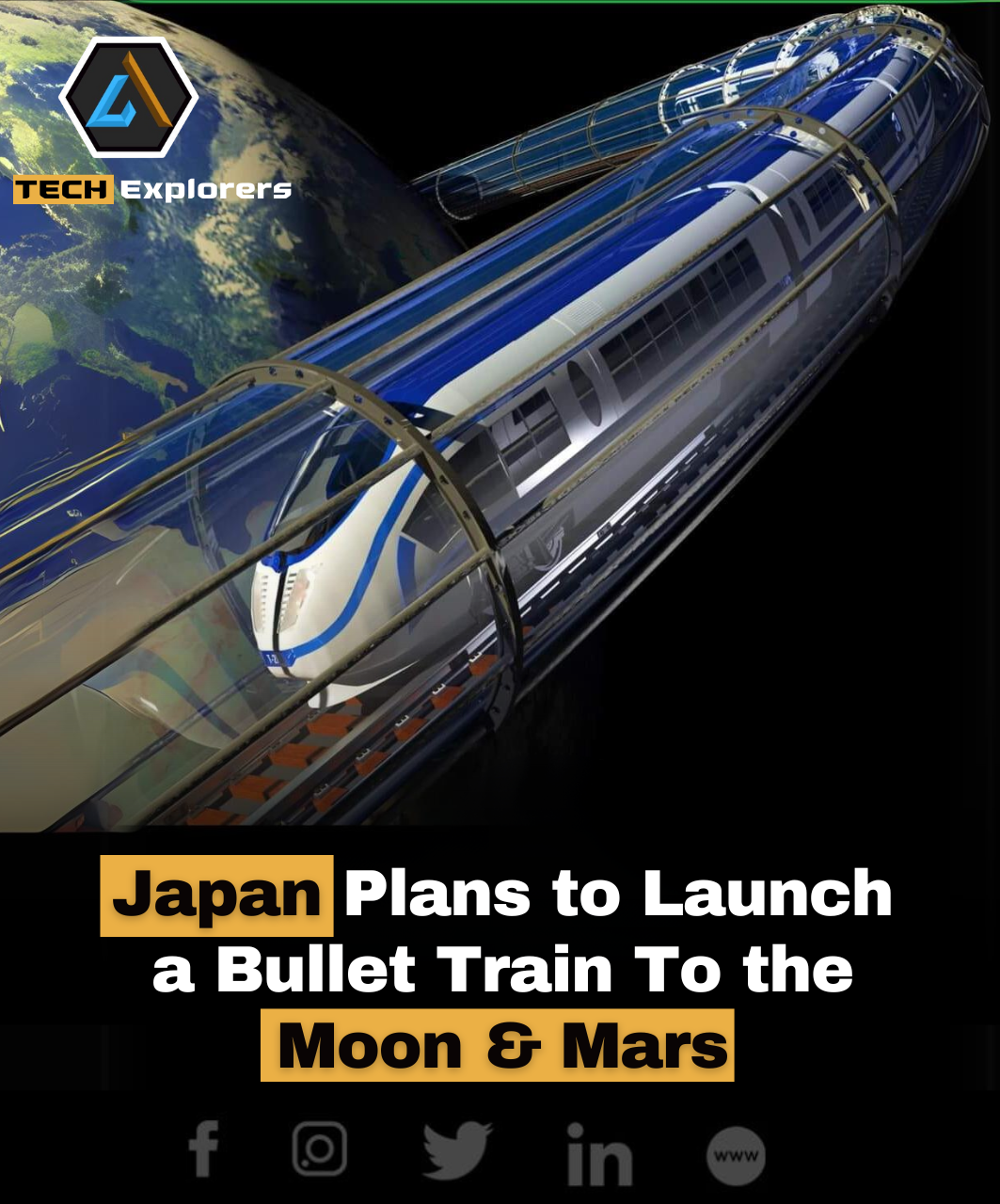 Japan plans to launch a bullet train linking earth with the moon and M