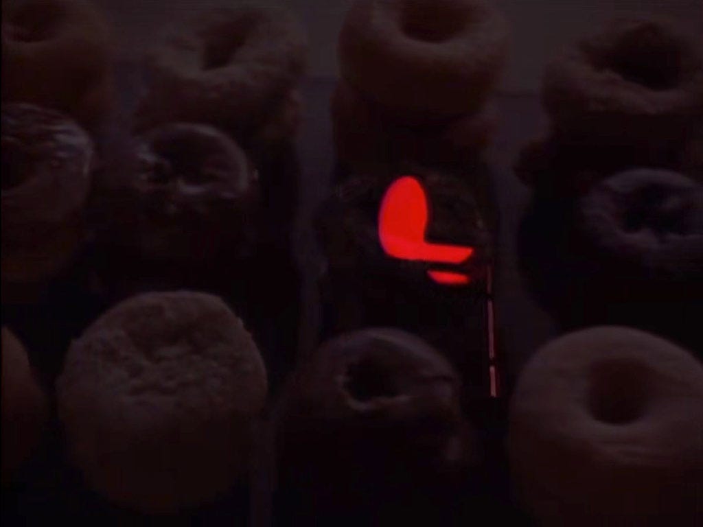Red light with donuts in s2e1.