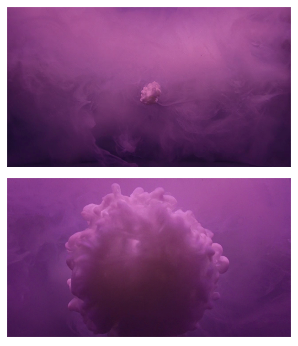 Purple ectoplasm smoke erupting in part 3. 