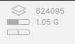 Image showing the widget that appears when viewing your file’s memory