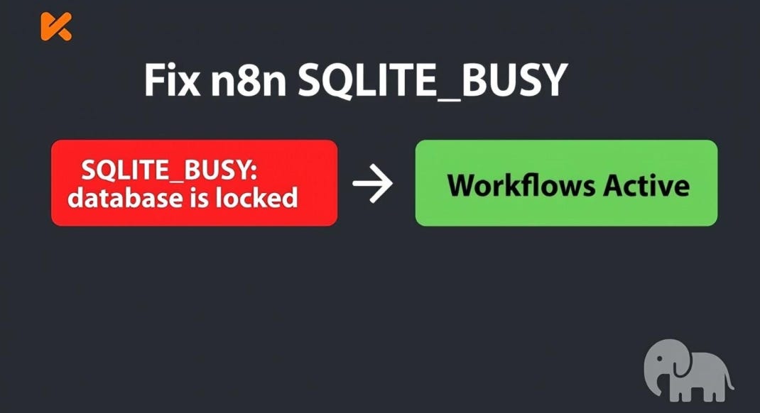 How I Fixed n8n "SQLITE_BUSY: database is locked" in 3 Steps