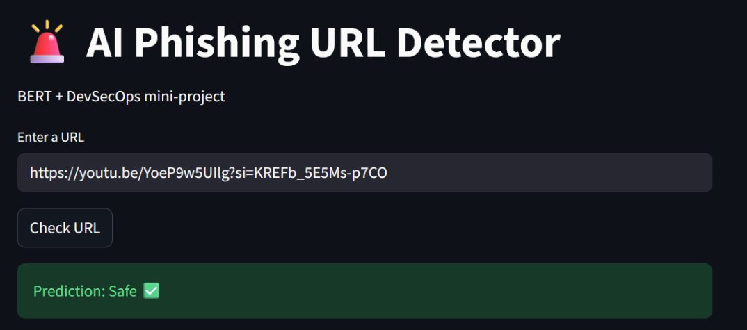 AI PHISHING URL DETECTOR (DevSecOps/AI) — Full Journey