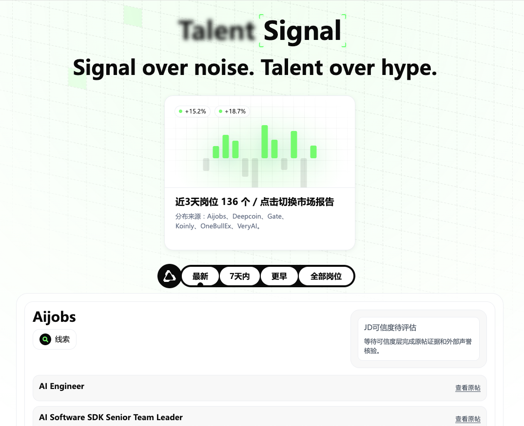 对 Recruiter 来说，AI / Web3 招聘市场最大的问题不是“找不到岗位”。