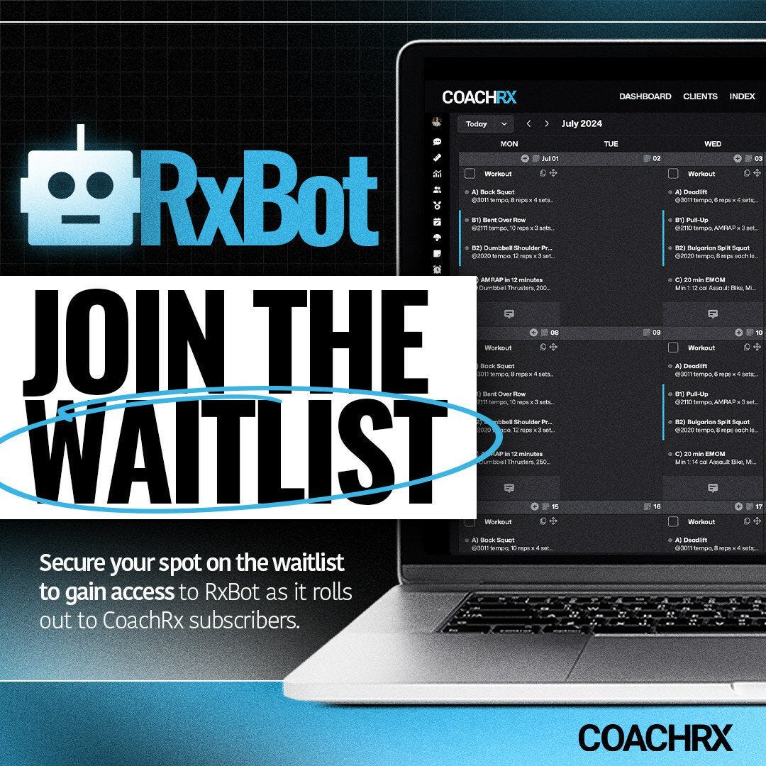 CoachRx Introduces RxBot: Revolutionizing AI-Powered Fitness Coaching