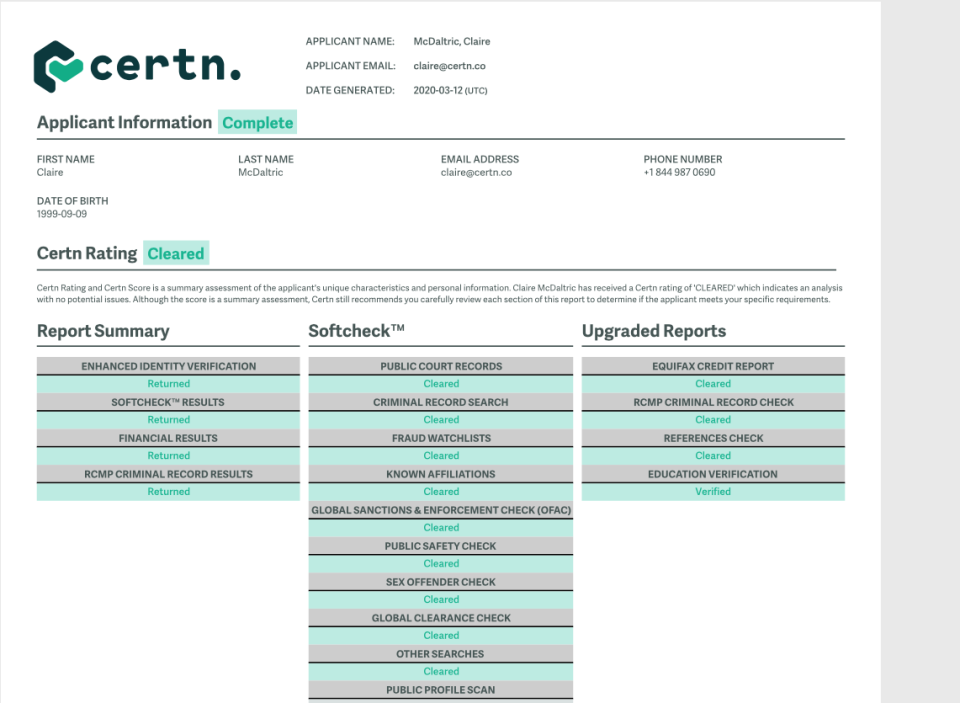 Certn — Background Check With Fast Turnaround Time