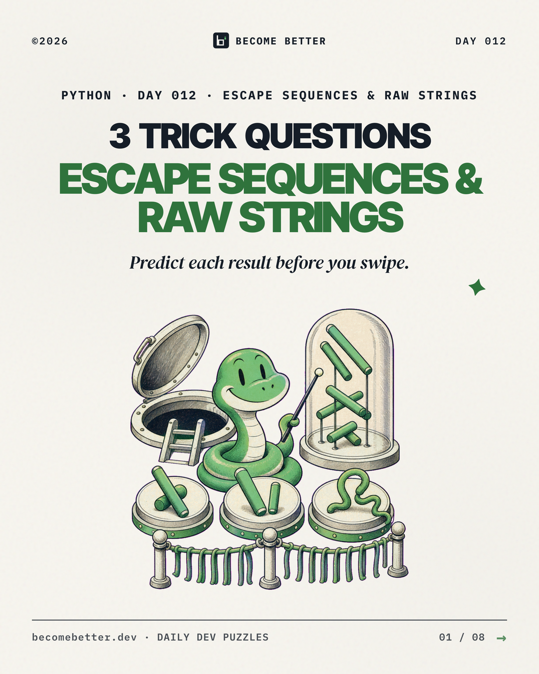 One Backslash, Three Bugs: A Short Quiz on Python Escape Sequences