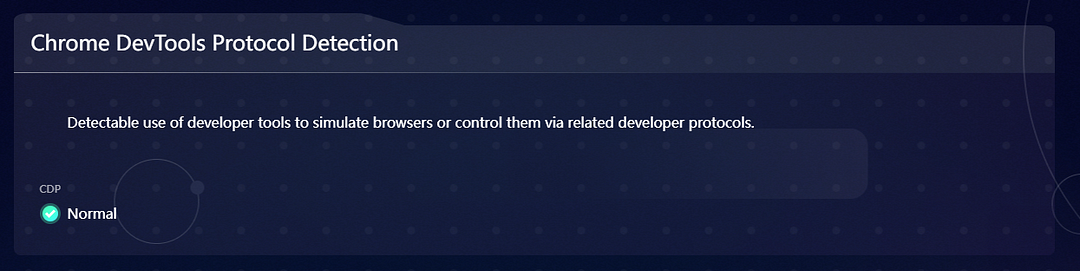 BrowserScan’s CDP monitoring result
