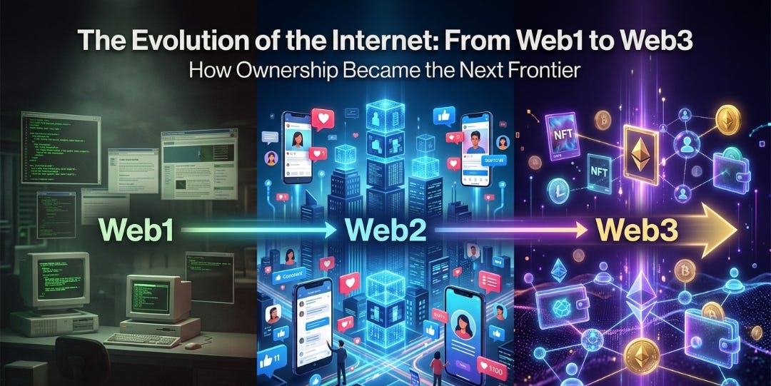 The Evolution of the Internet: From Web1 to Web3 And Why Ownership Matters