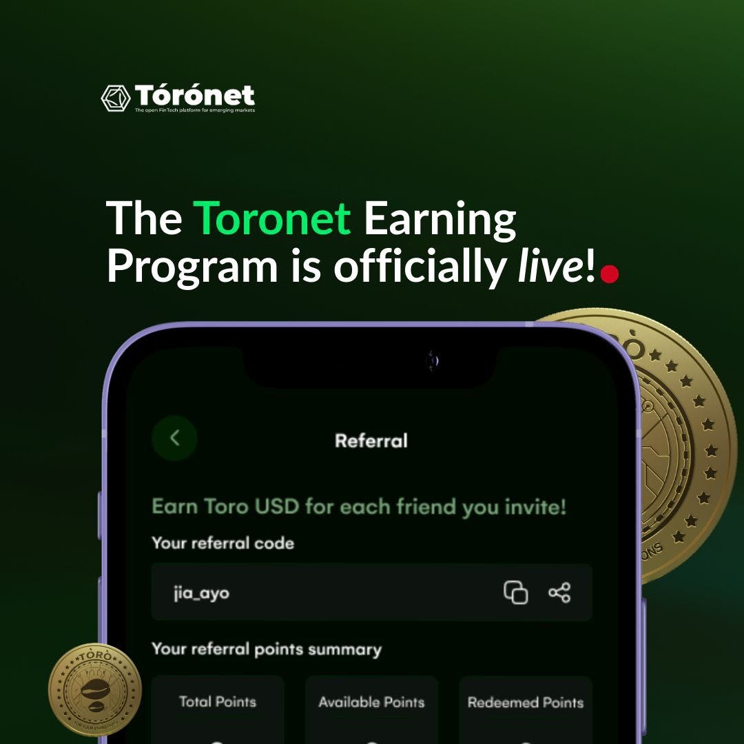 The Toronet Earning Programme Is Now Live
