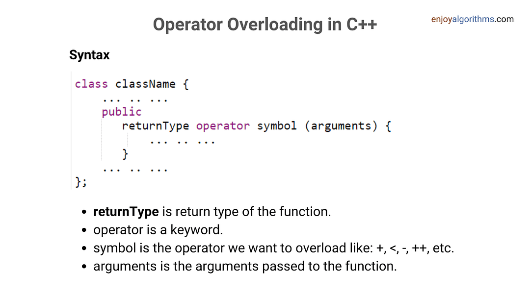 Operator overloading in c++ code example