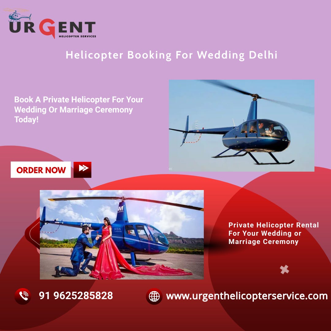Helicopter Booking For Your Wedding or Marriage Ceremony