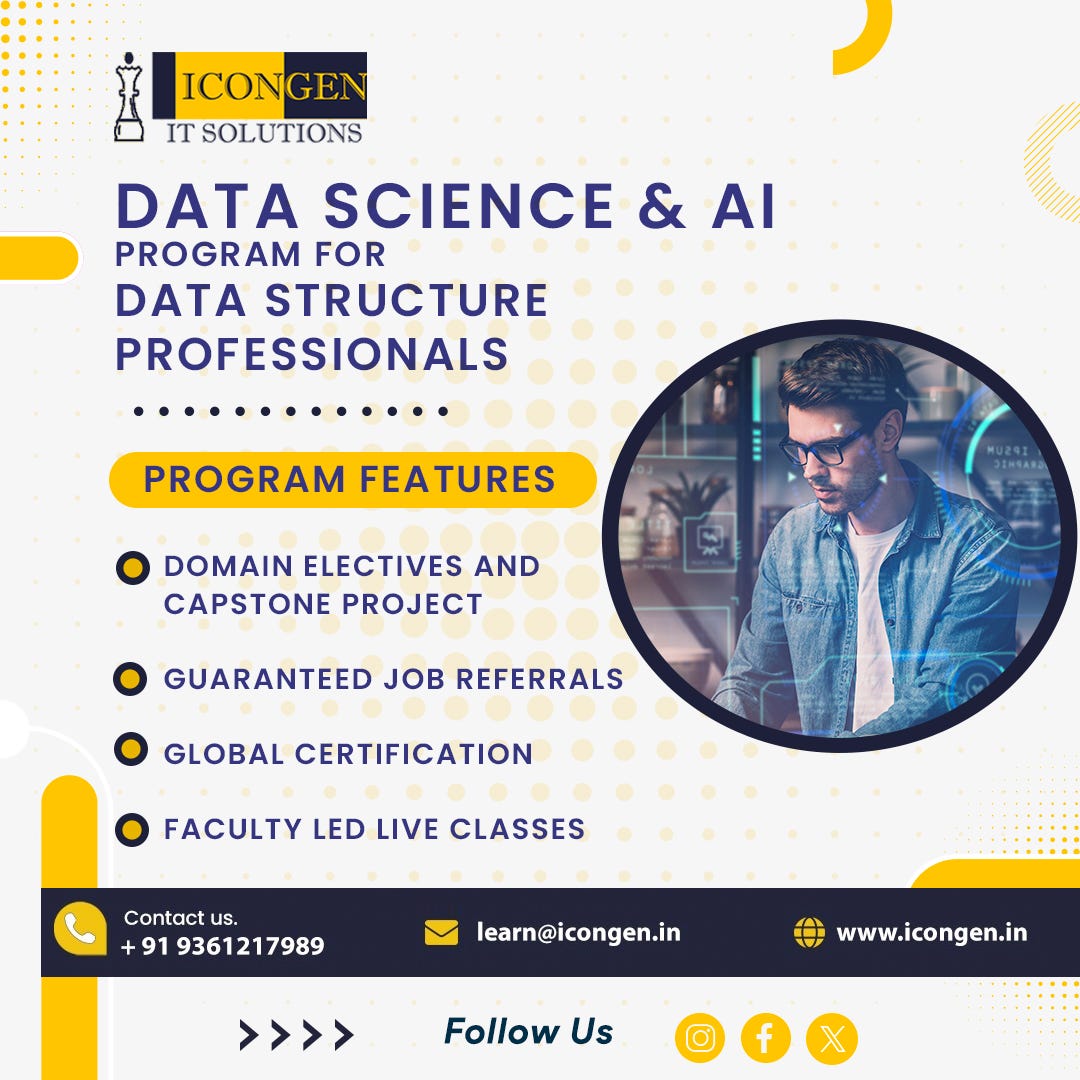 Unlock the potential of Data Science & AI with our program designed for Data Structure…