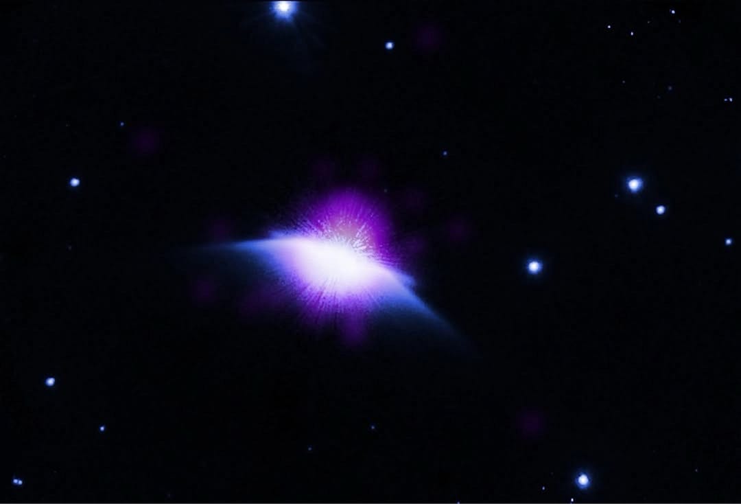 A young Sun-like star has been caught blowing a giant cosmic bubble. A young Sun-like star has been caught blowing a giant cosmic bubble.