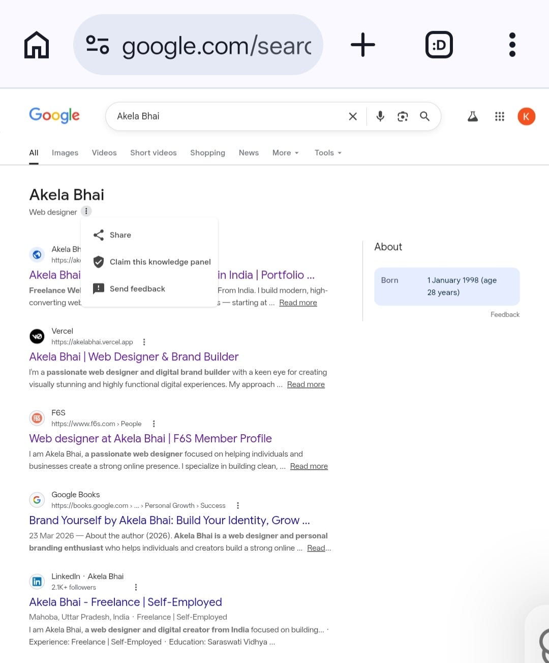 Akela Bhai Earned a Google Knowledge Panel Within 90 Days