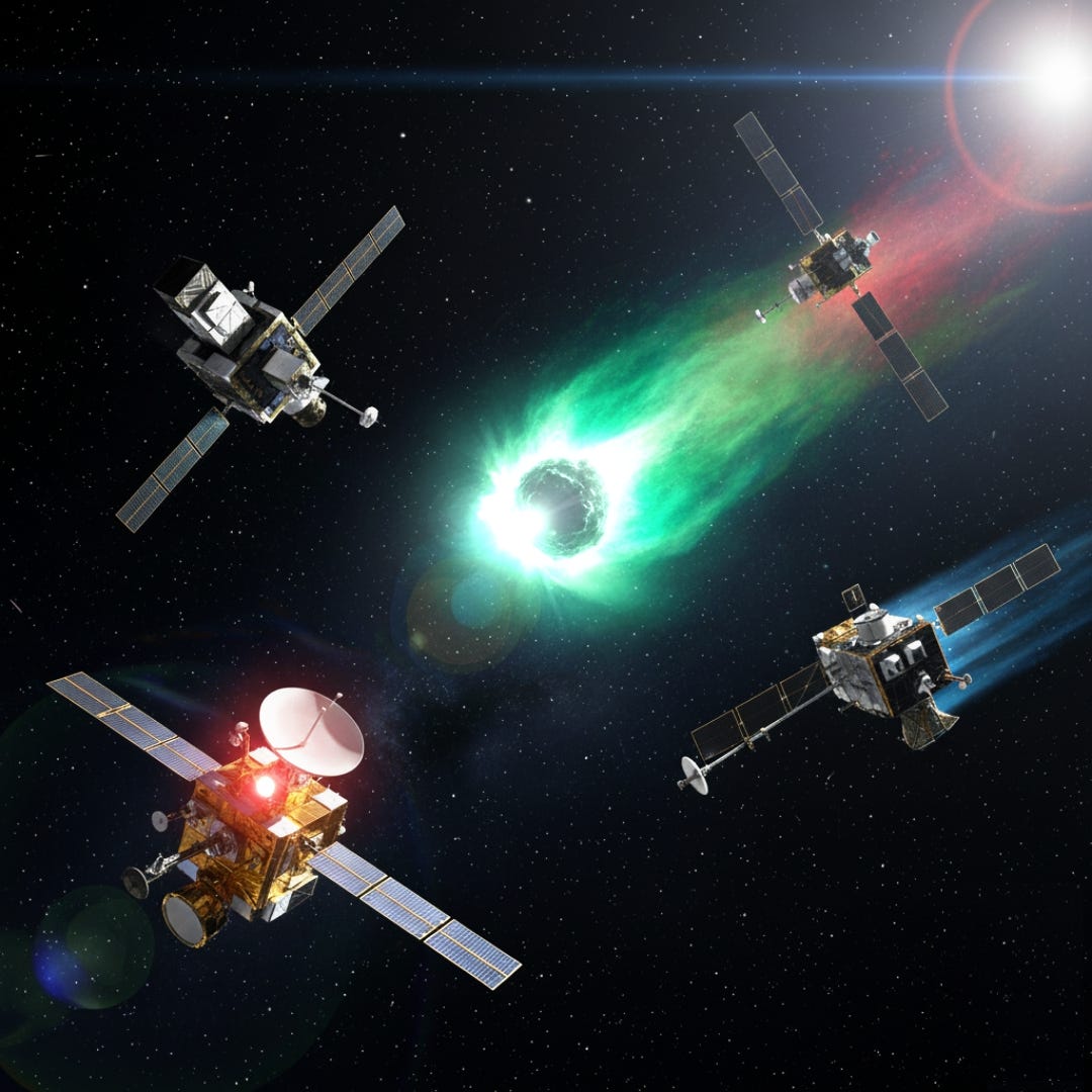 4 SPACECRAFT 1 TAIL - 3I/ATLAS.