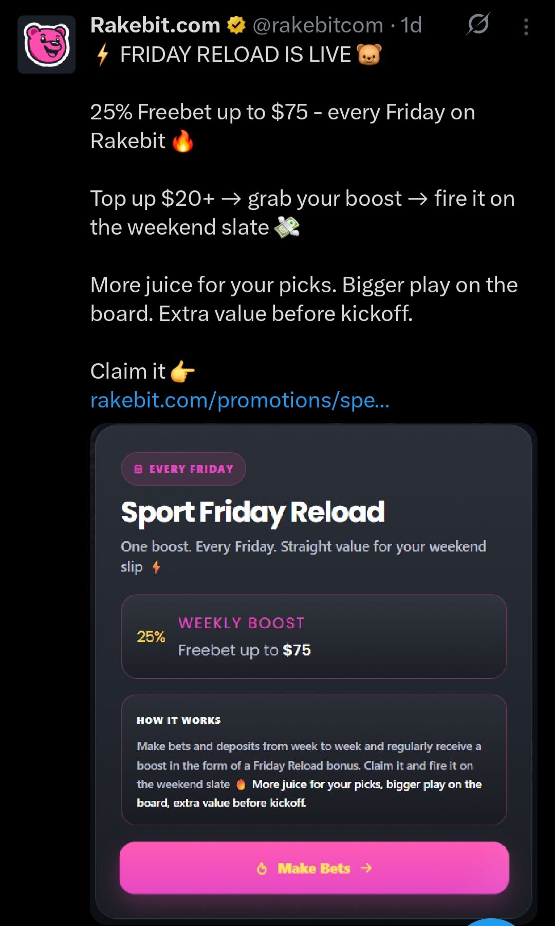 Rakebit Fridays Just Changed Forever: The 25% Free Bet That Actually Makes Sense