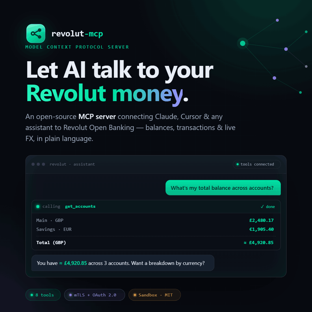 revolut-mcp: Bringing AI to Your Revolut BankingRevolut MCP
