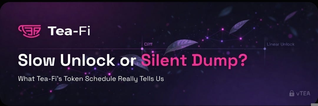 Slow Unlock or Silent Dump? What Tea-Fi’s token schedule really tells you