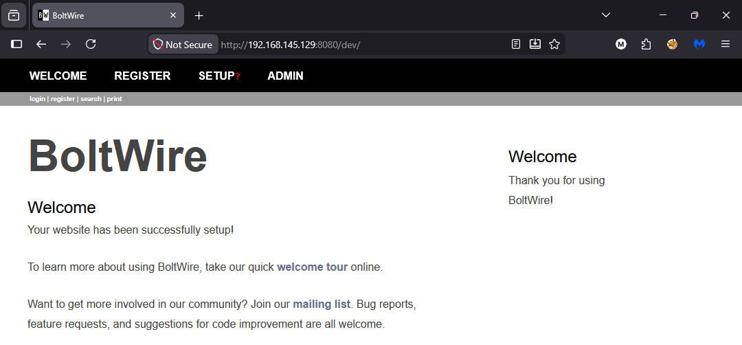 BoltWire CTF Walkthrough | From Enumeration to Root