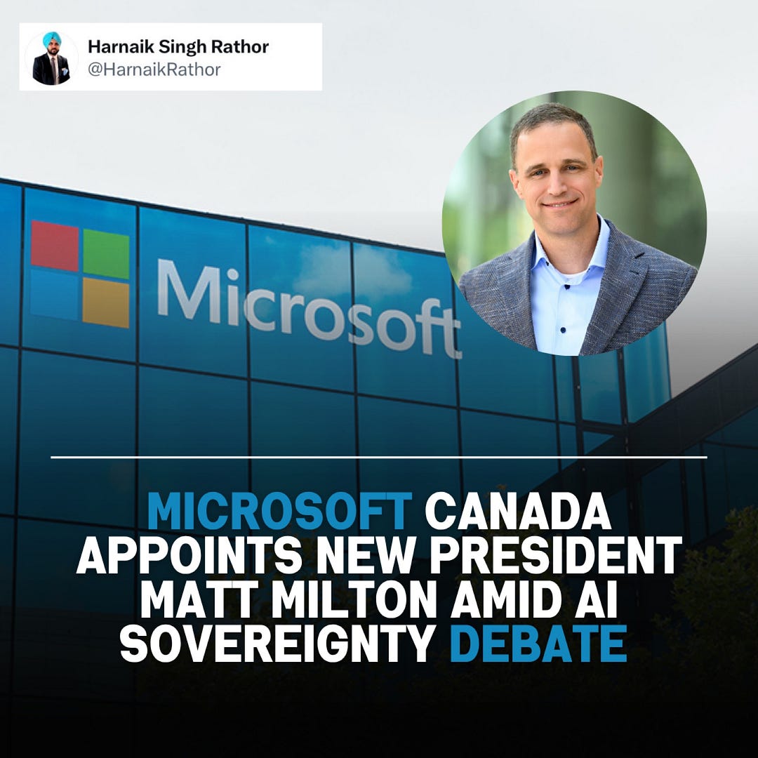Microsoft Canada Appoints New President Amid AI Sovereignty Debate.